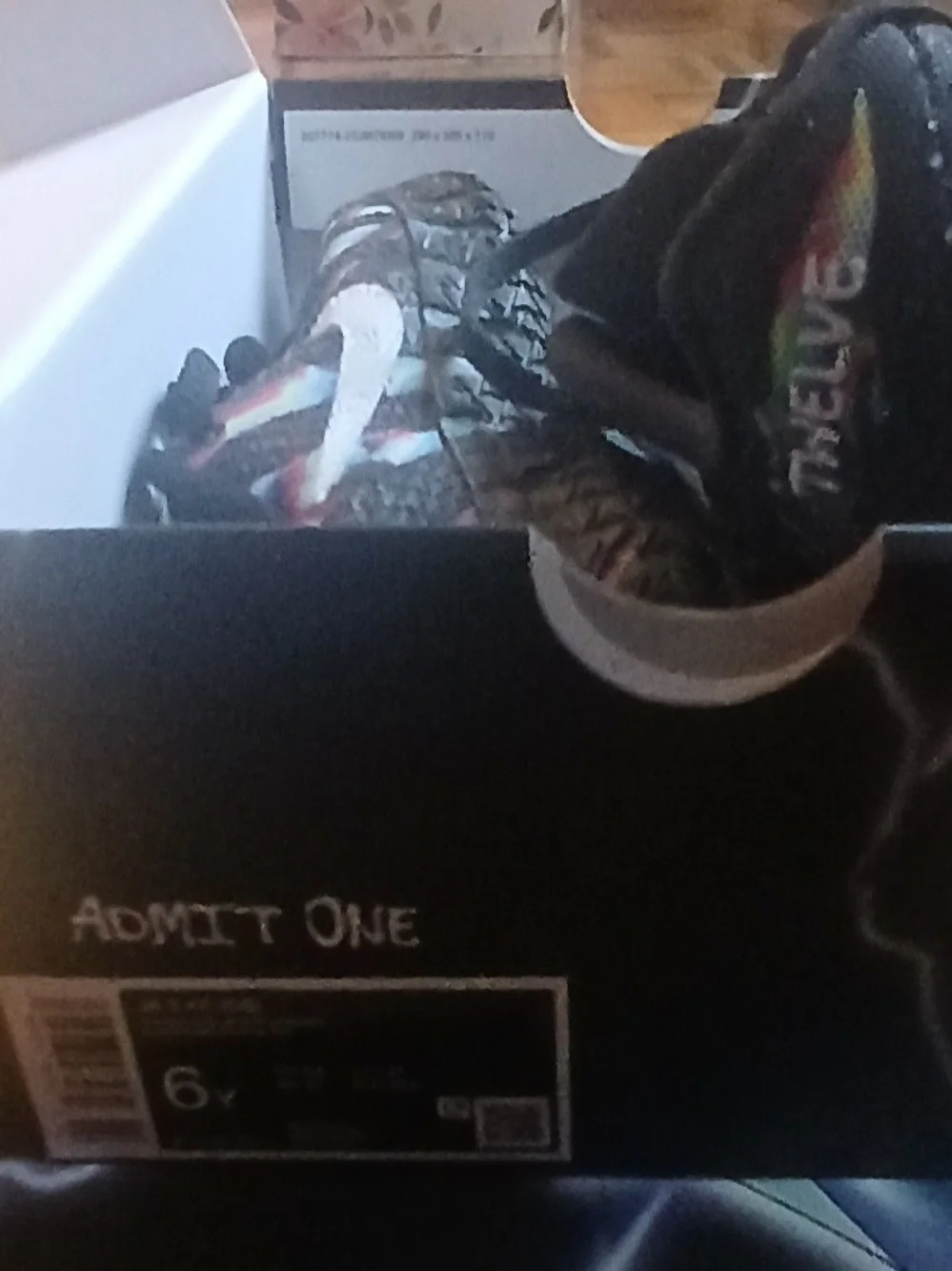 JA 3 KC Nike Kids Black Sneakers with Multicolor Accent Pattern
